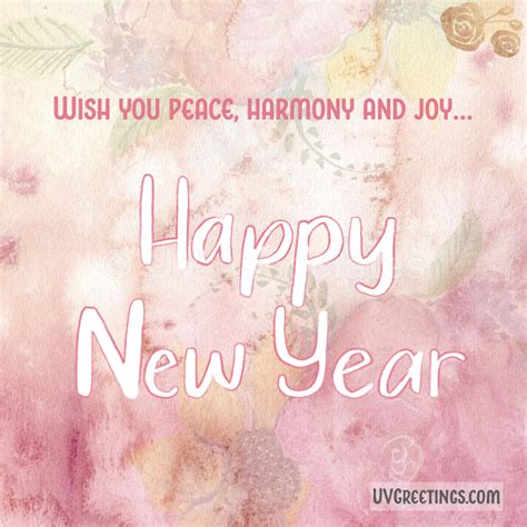 Peace Harmony And Joy Happy New Year Uvgreetings
