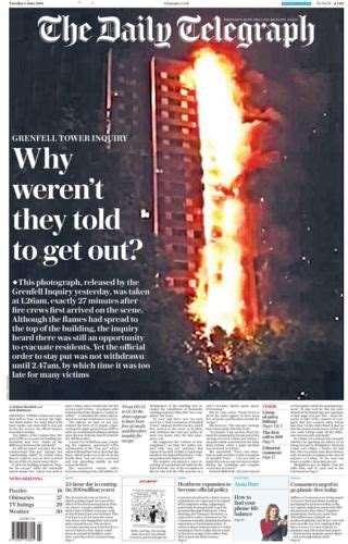 Newspaper Headlines Grenfell Ground Zero And Mcintyre Mugged