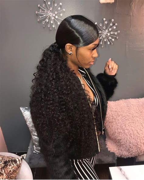 With braids and twists, you don't have to worry about straightening or brushing your hair. Brazilian deep wave curly hair 💕💕swoop ponytail hairstyle ...