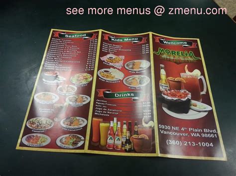 Online Menu Of Morelia Mexican Grill Restaurant Vancouver Washington