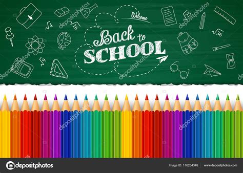 Welcome Back School Background Hand Drawn Doodle Elements Colorful
