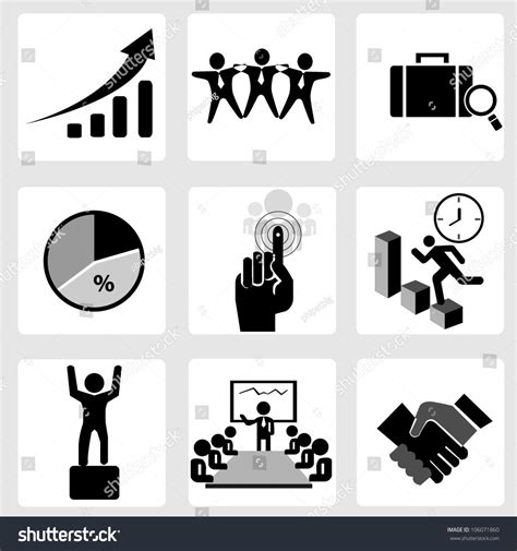 Set Human Resource Organization Management Icons Stock Vector Royalty