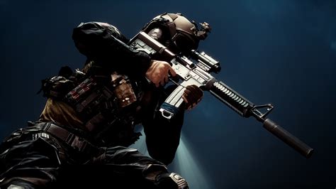 Photos Battlefield 4 Soldier American Assault Rifle 3d Graphics Vdeo