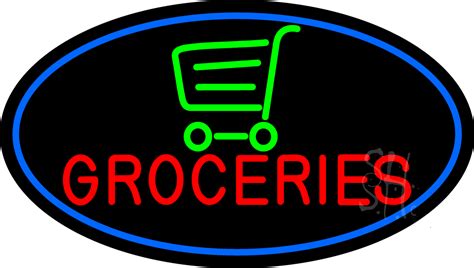 Groceries Art Deco Led Neon Sign Grocery Store Neon Signs