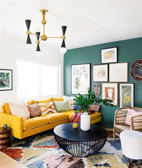 Yellow And Green Living Room Colorful Eclectic Living Room Relaxing