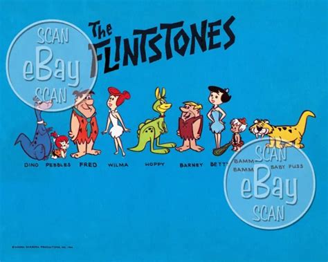 Rare Flintstones Cartoon Tv Photo Hanna Barbera Studios Pebbles Wilma
