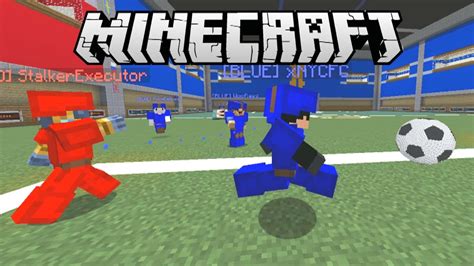 New Football In Minecraft Minigame Red Vs Blue Soccer Youtube