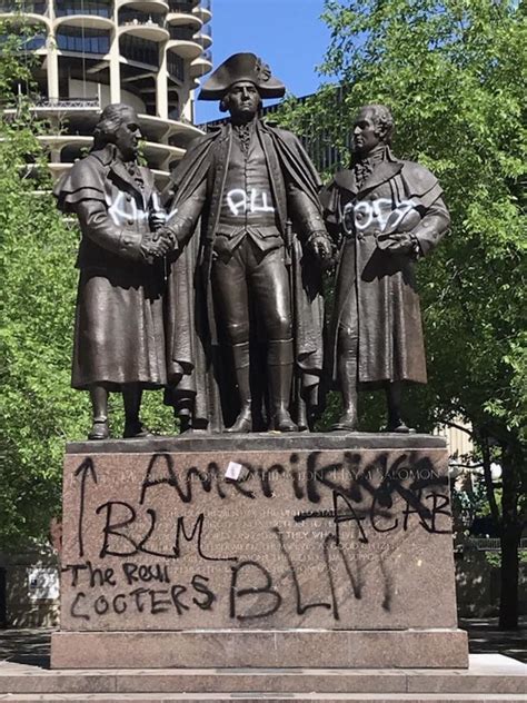 It was reported to police that on june 24 at 3:40 p.m., four unidentified individuals used spray paint to deface a george floyd monument comprised of a sculpture and pedestal. Downtown View Shows "Kill All Cops" Spray Painted On ...