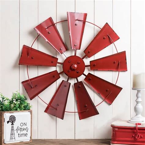 22d Vintage Farmhouse Metal Wind Spinner Wall Decor By Glitzhome On