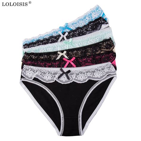 Loloisis Underwear Women Lace Bow Women Panties Comfortable Briefs