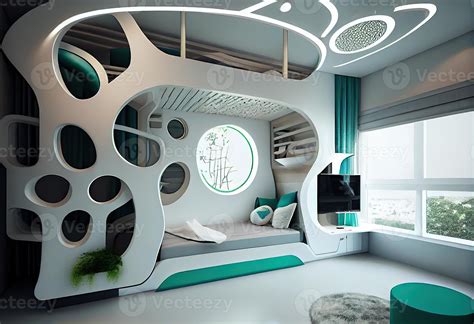 Illustration Of Futuristic Interior Design Design A Bedroom For Two