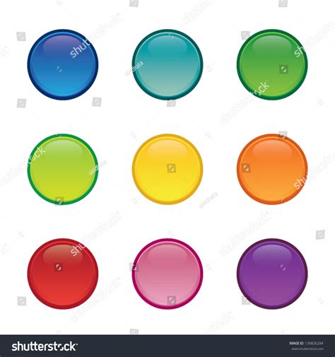Set Of Colorful Blank Round Buttons Stock Vector Illustration 139826284
