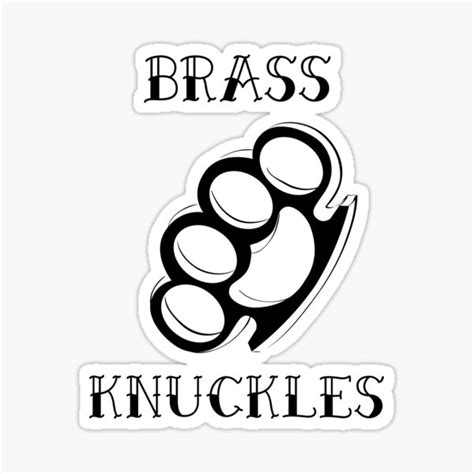 Brass Knuckles Sticker By Emmazerner1 Redbubble