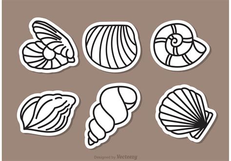Sea Shell Outline Icons Vector 88345 Vector Art At Vecteezy