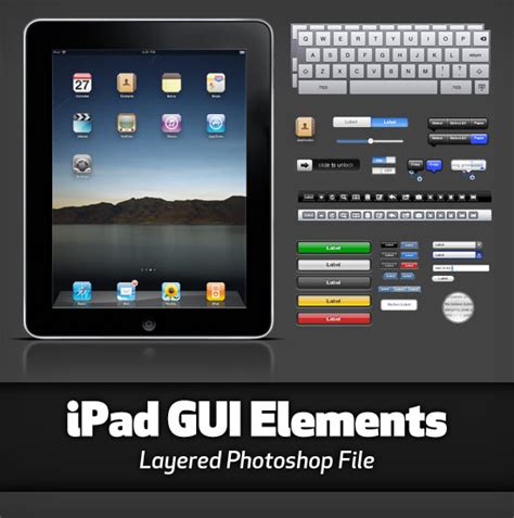 Ipad Gui Elements In A Layered Psd File The Graphic Mac