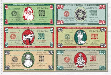 Christmas Cash Play Money Instant Download Pdf File Etsy