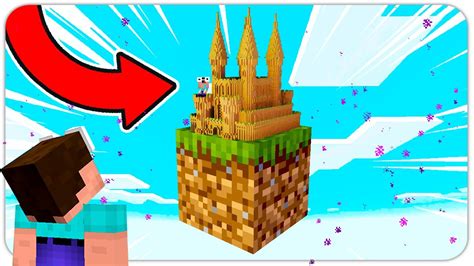 Noob Build A Dirt Castle On One Block In Minecraft Noob Survival Youtube