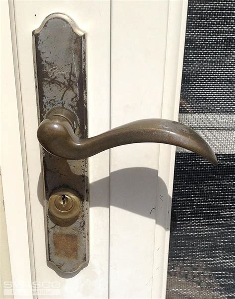 Larson Polished Brass Storm Door Handle For Pella Storm Door