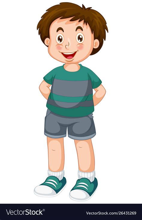 Isolated Young Brunette Boy Royalty Free Vector Image