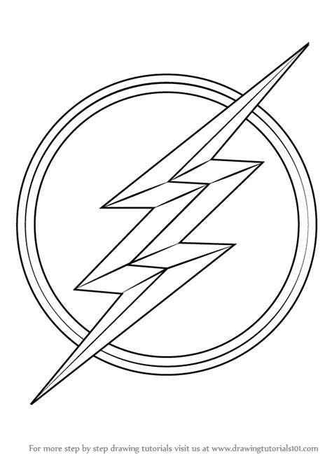 How To Draw Flash Logo Learn The Symbol Sketch Coloring Page Coloring