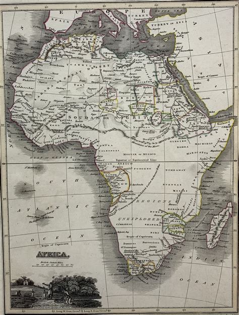 Ds James Wyld British 18121887 Africa Engraved Map With Hand