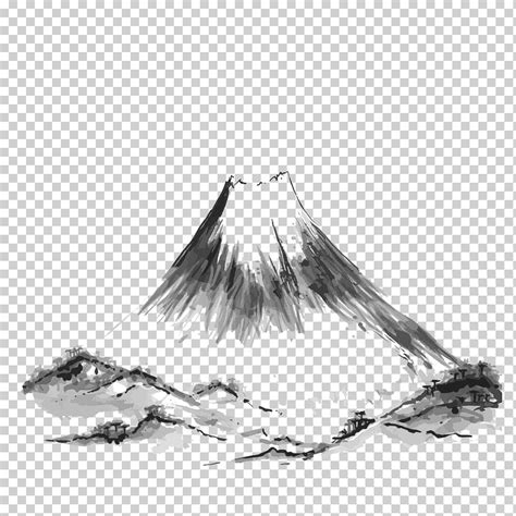 Maybe you would like to learn more about one of these? Pintura abstracta gris y negra, monte Fuji ilustración de ...