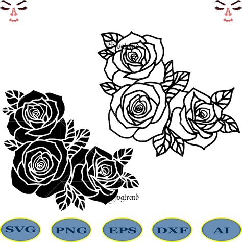 2 Bundles T Shirt Designs Roses Vector Roses Vector Roses Logo Roses