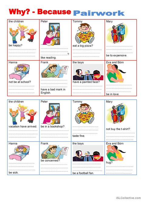 Why Because Pairwork Discussio English Esl Worksheets Pdf And Doc