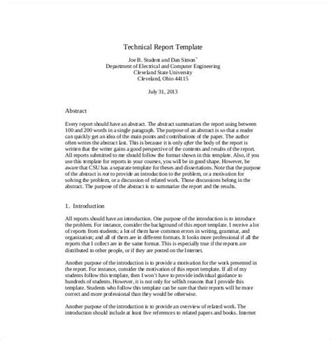 Such a report may contain procedures, design criteria, research history. 10+ Technical Report Templates - Docs, PDF, Word | Free ...