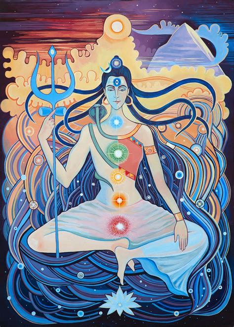 Shiva And Shakti Yoga Meditation Giclée Canvas Print Etsy