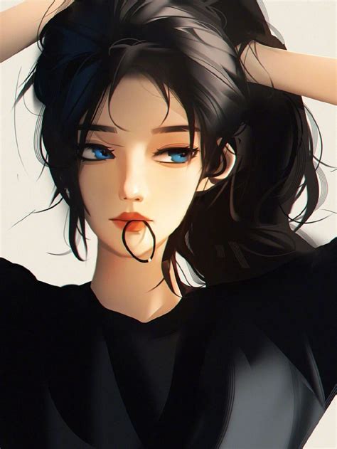 Anime Anime Girls Blue Hair Digital Art Wallpaper Resolution1024x1364 Id1305912