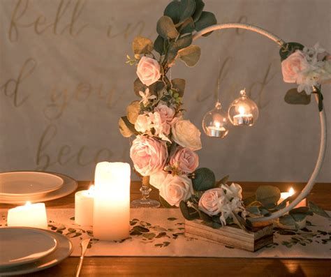 How To Diy Floral Hoop Centerpiece Wedding And Home Decor Lings Moment