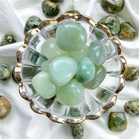New Jade Serpentine Tumbled Stones Shimmer And Light