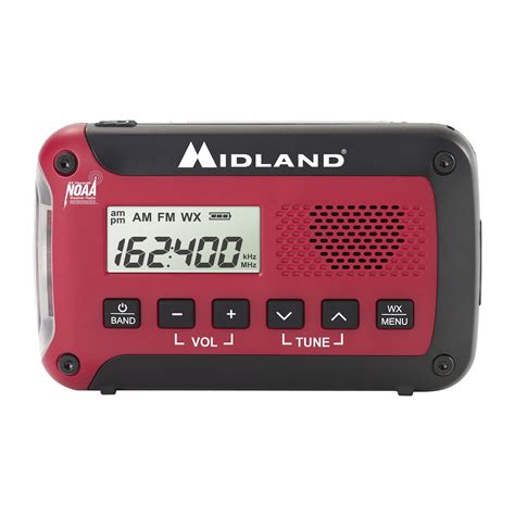 Midland Portable Weather Radio Red Er10vp
