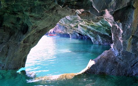 2809423 Nature Landscape Chile Cave Lake Erosion Turquoise Water