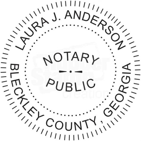 Notary Stamp For Georgia State Round Notary Stamps And Supplies
