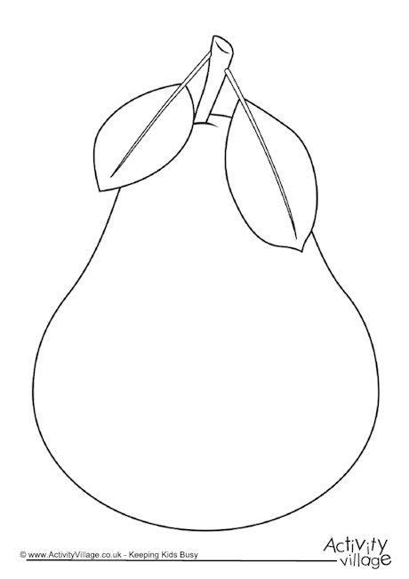 Pear Template Applique Patterns Fall Coloring Pages Pear Art