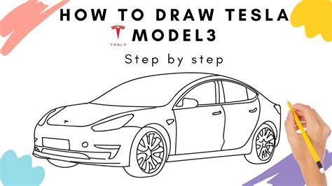 How To Draw A Tesla Model 3 Car Drawing Step By Step Images And