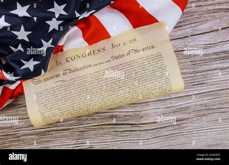 American Flag Of Vintage Document Detail The United States Declaration