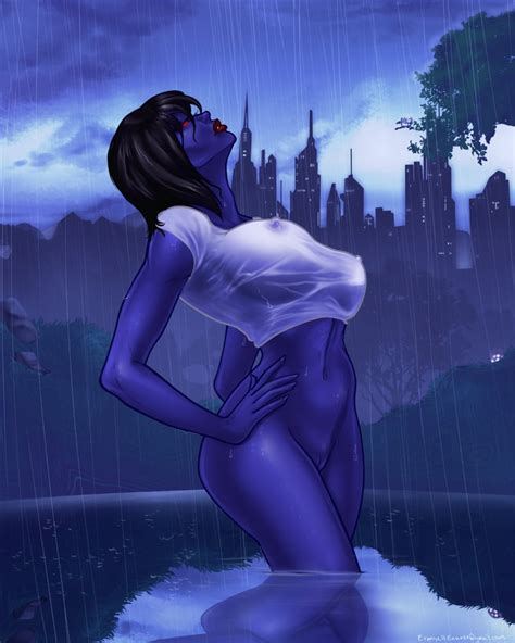 Rule 34 Big Breasts Bioware Black Hair Blue Skin Bottomless Breasts Chiss City Cityscape