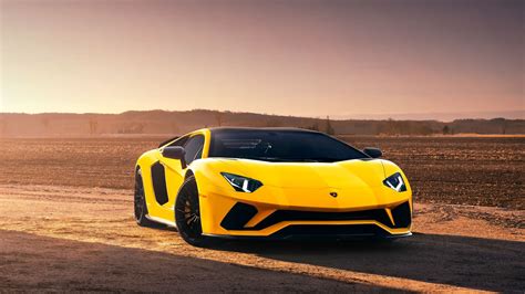 Download Lamborghini Aventador S Sports Car Yellow 1920x1080