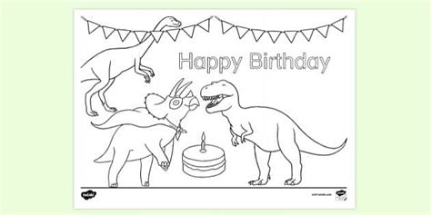 Free Birthday Dinosaur Colouring Page Colouring Sheets