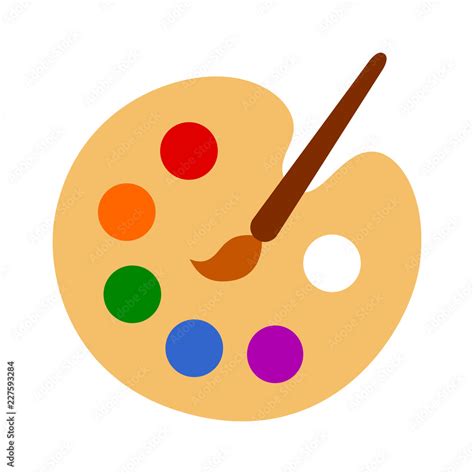 Color Palette With Colorful Paint Swatches And Paint Brush Painting