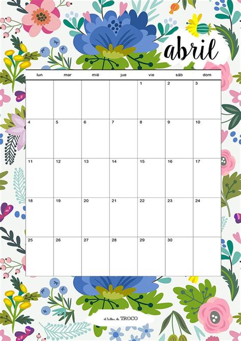Calendario Abril´16 Calendarios Imprimibles Ideas De Calendario