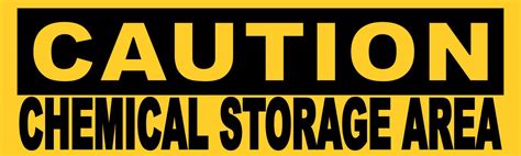 10in X 3in Caution Chemical Storage Area Sticker Vinyl Caution Sign