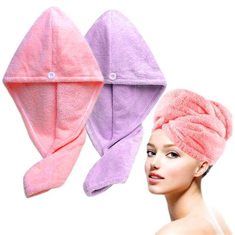 2 Packs Of Turban Towel Super Absorbent And Quick Drying Hair Towel