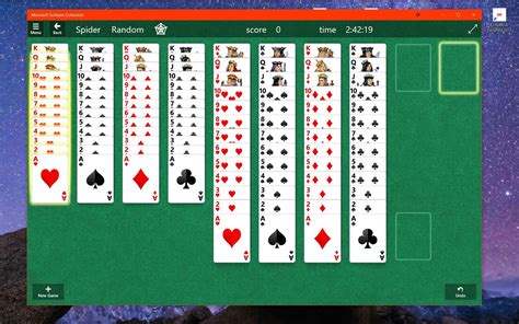 4 Suit Spider Solitaire All Lined Up For A Pretty Screen Shot A Rare