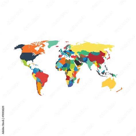 Naklejka Vector Political World Map 255550326 Mapa Europy Naklejki