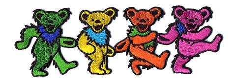 Grateful Dead Large 4 Dancing Bear Patch Gypsy Rose