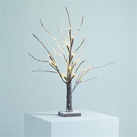 Snowy Light Up Twig Tree 2ft Brownwhite Christmas Pre Lit Table Top